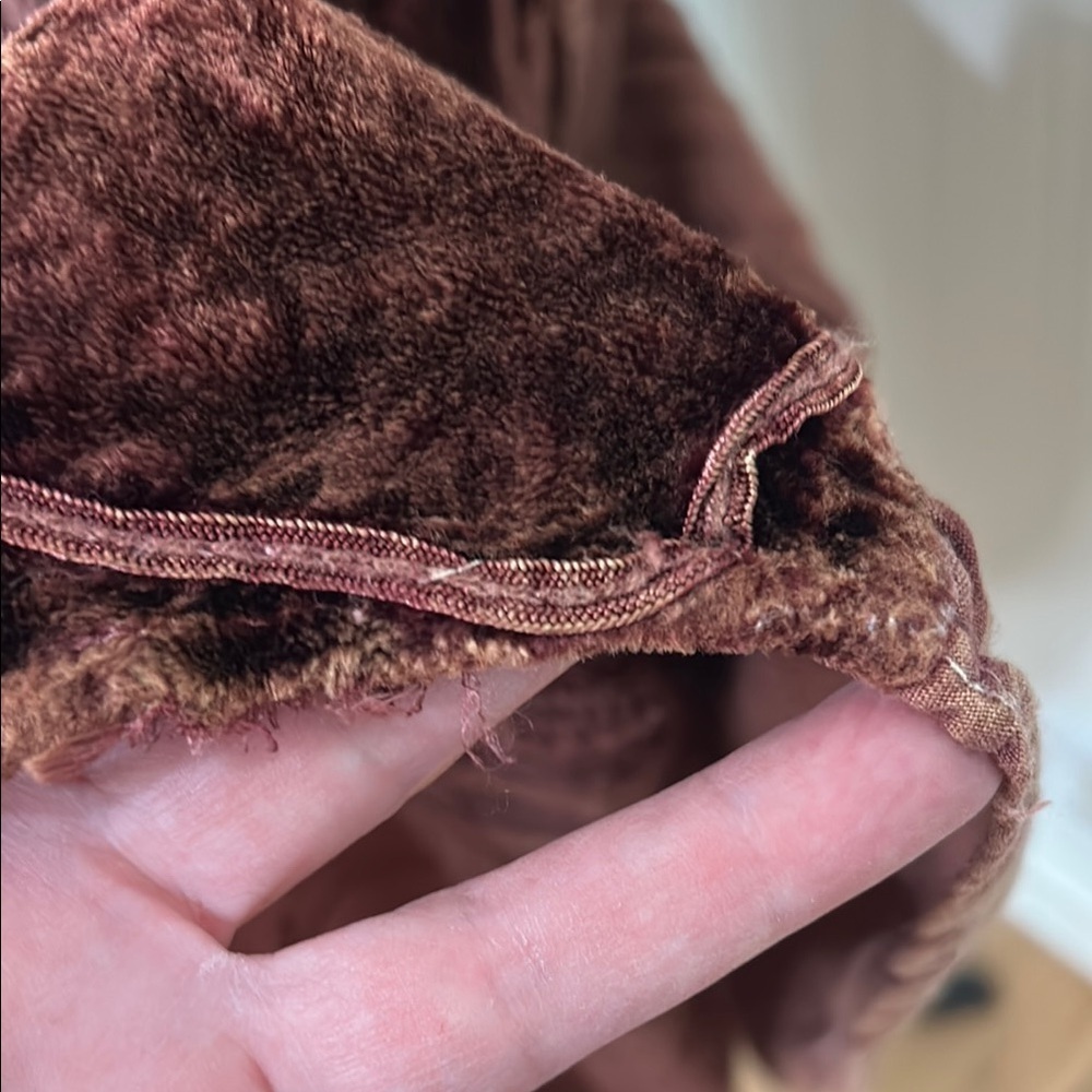 Vintage 90s Boho Bohemian Hippie BrownDress Puff Sleeve Crew Neck - Picture 11 of 11